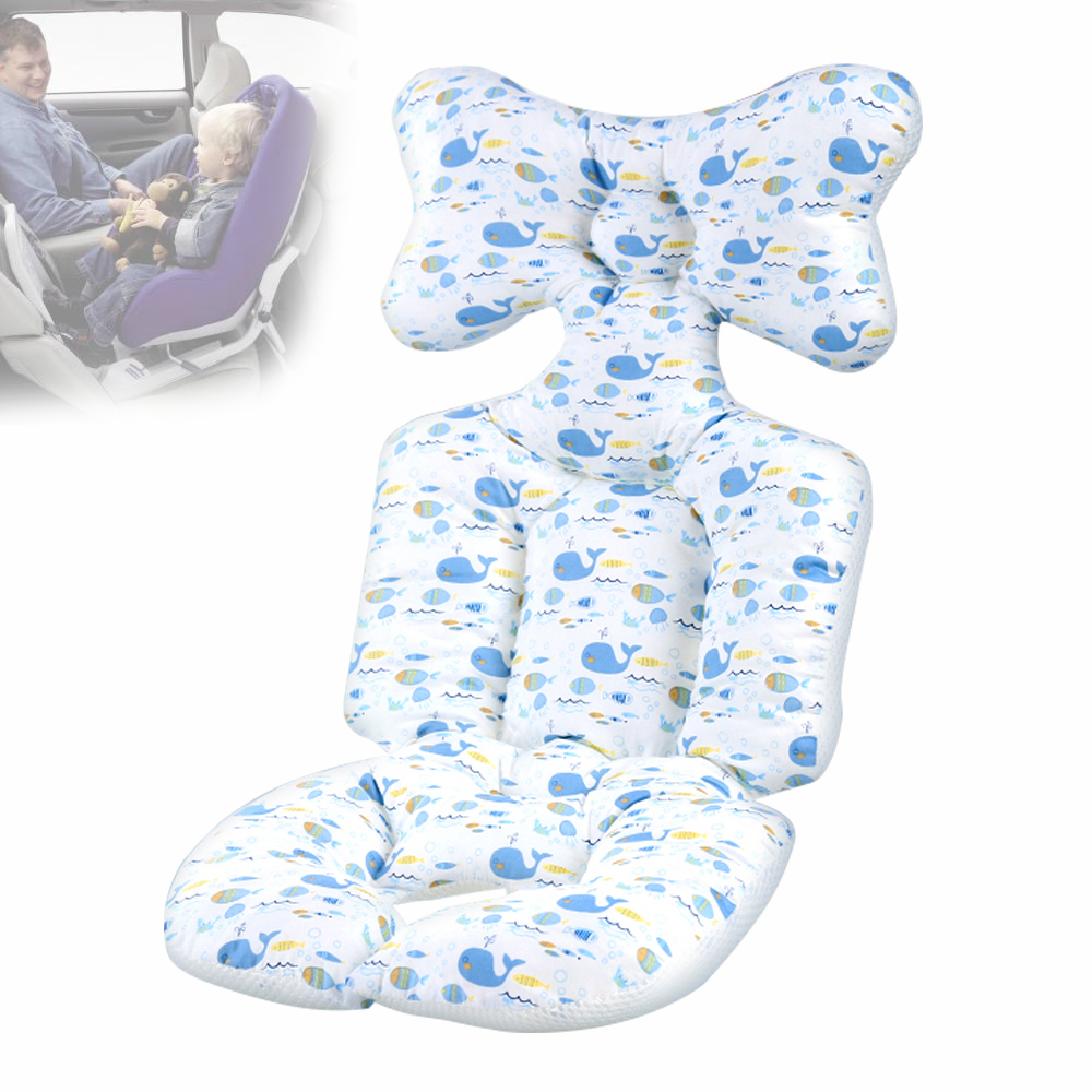 1-2 Pcs Baby Stroller Liner Seat Pad Cooling Mat Car Seat High Chair Washable, Blue Unicorn 1 Pack