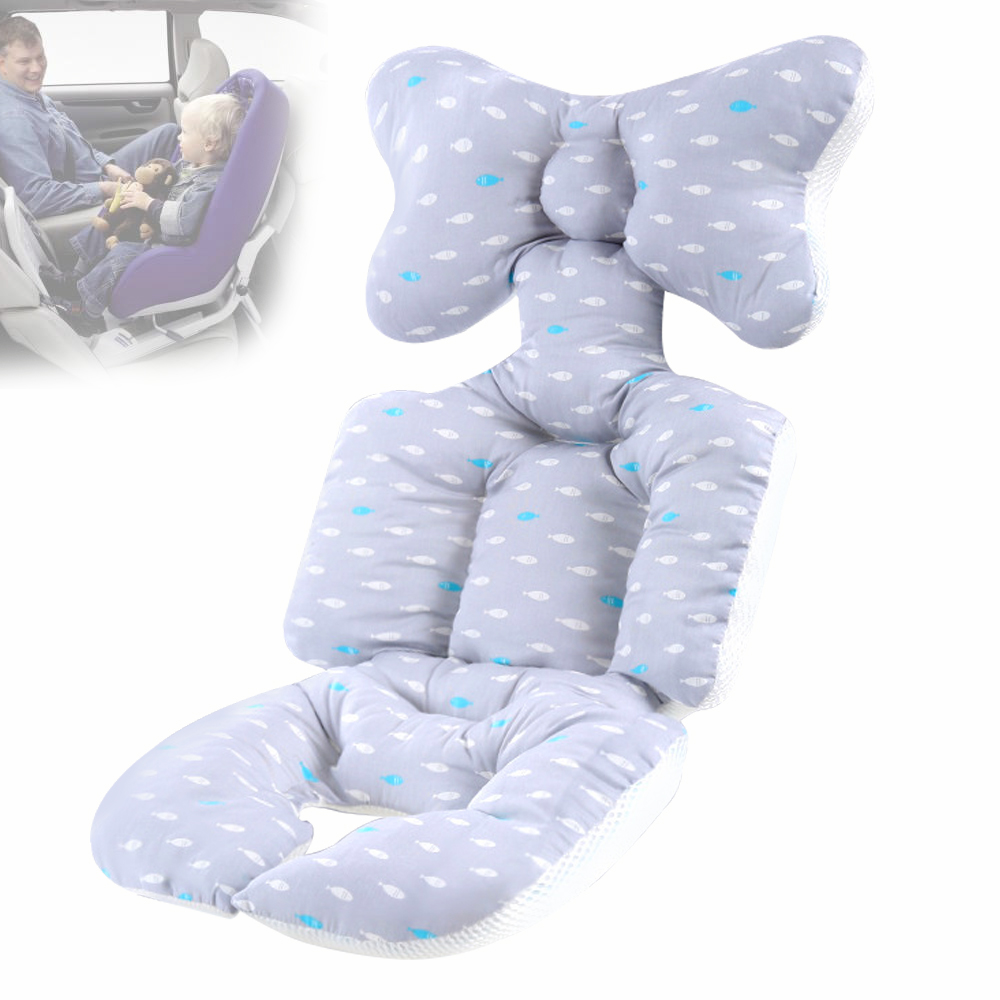 Baby Stroller Cushion, 2-in-1 Infant Car Seat Neck Support Cushion With  Liner Head And Body Support Pillow For Baby, Blue Kids Unisex